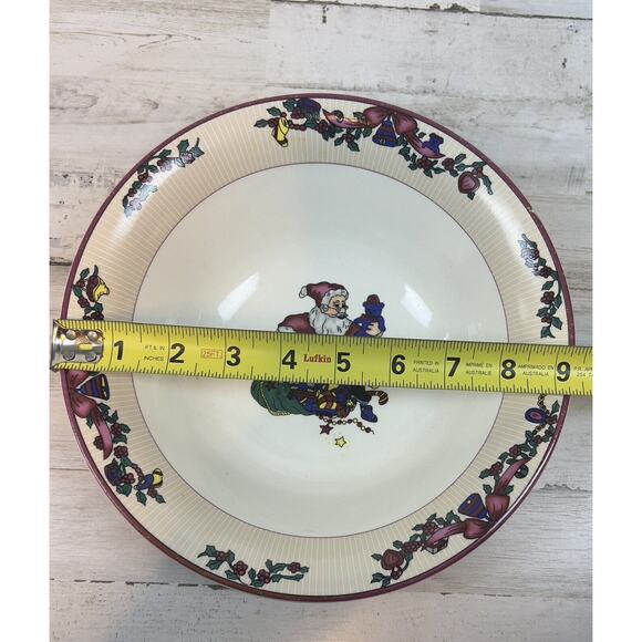 Vtg GEI Design Christmas Holiday Santa Serving Bowl 9.25" Vegetable Side - Picture 4 of 5